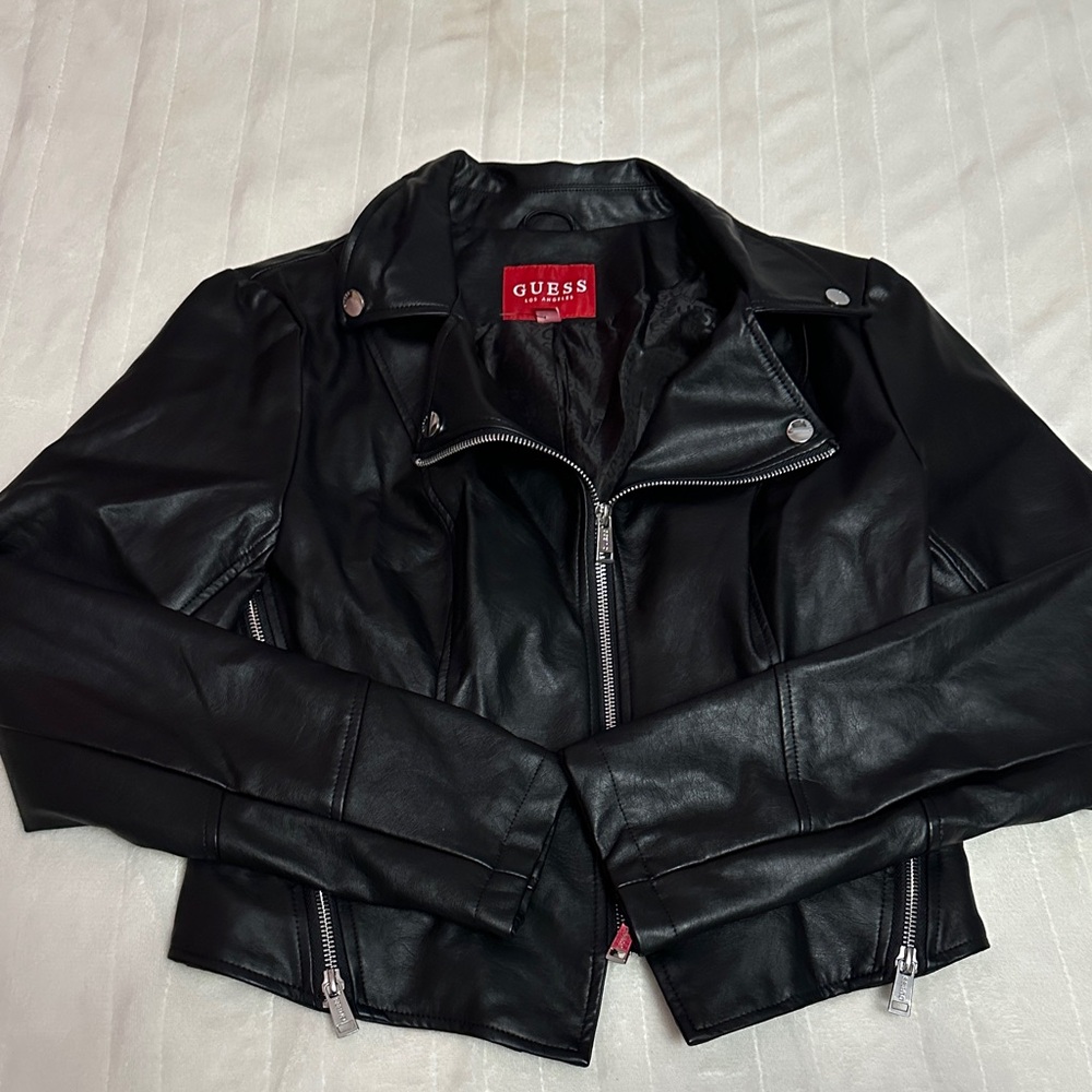 Guess Women's Sleek Black Leather Jacket